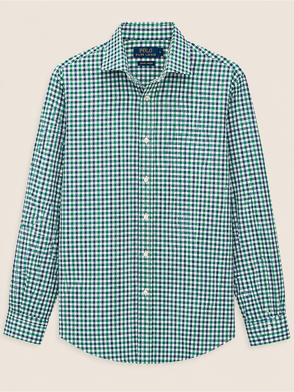 Polo by Ralph Lauren Green and White Gingham Button-Down Shirt